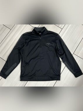 Callaway Quarter Zip Golf Pullover Long Sleeve Men’s Sz M, Black/Gray